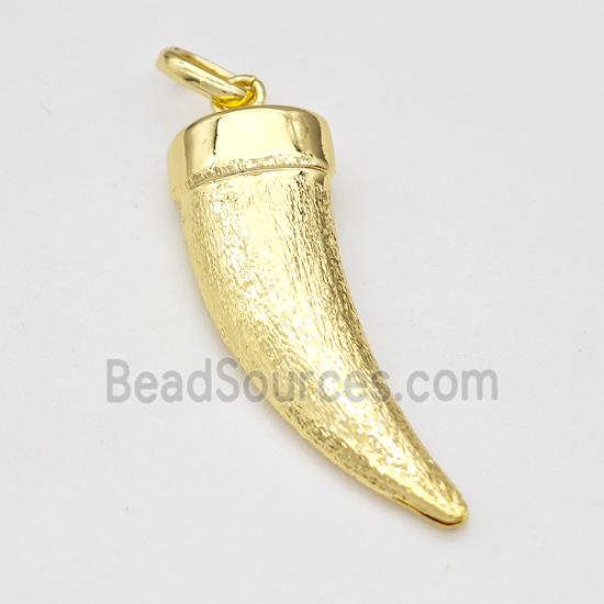 Copper Horn Pendant Brushed Gold Plated