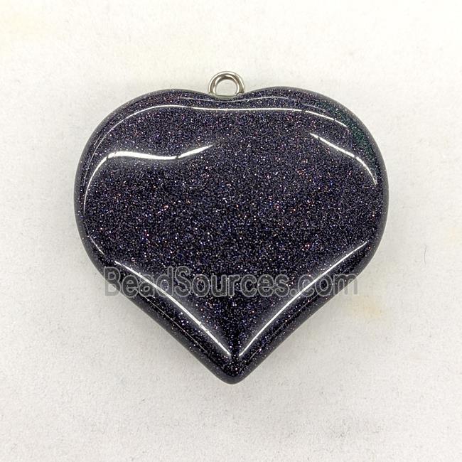 Blue Sandstone Heart Pendant