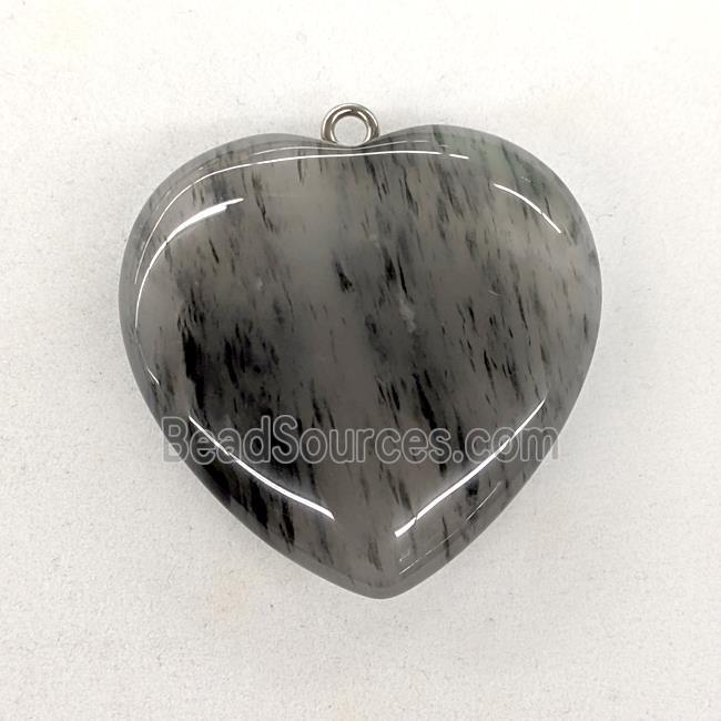 Green Rutilated Quartz Heart Pendant