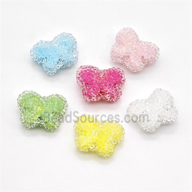 Resin Butterfly Beads Mixed Color