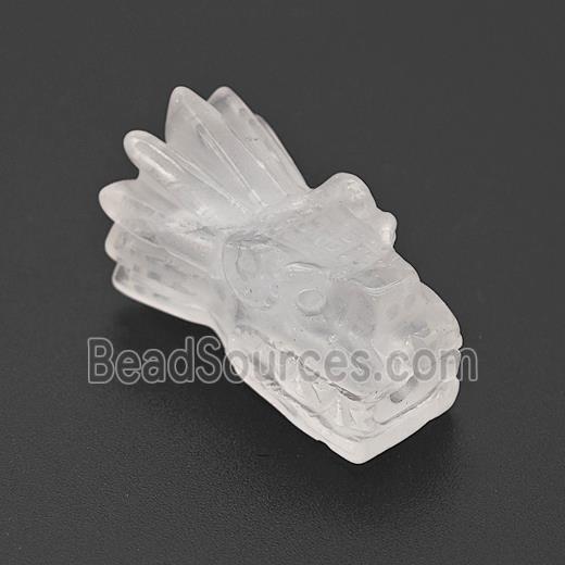 Natural Clear Quartz Dragonhead Beads Carved