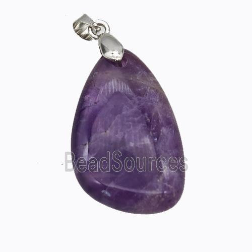 Natural Purple Amethyst Teardrop Pendant