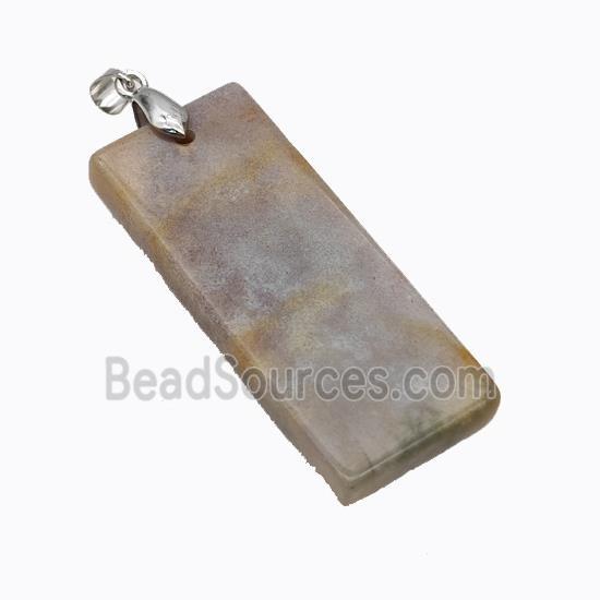 Natural Indian Agate Rectangle Pendant