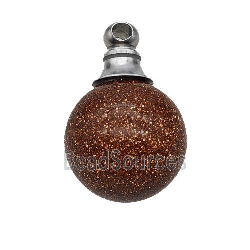 Natural Golden Sandstone Perfume Bottle Pendant Sphere