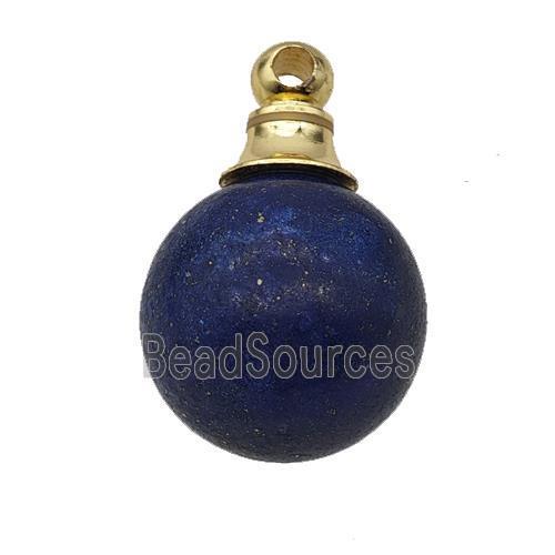 Natural Blue Lapis Lazuli Perfume Bottle Pendant Sphere