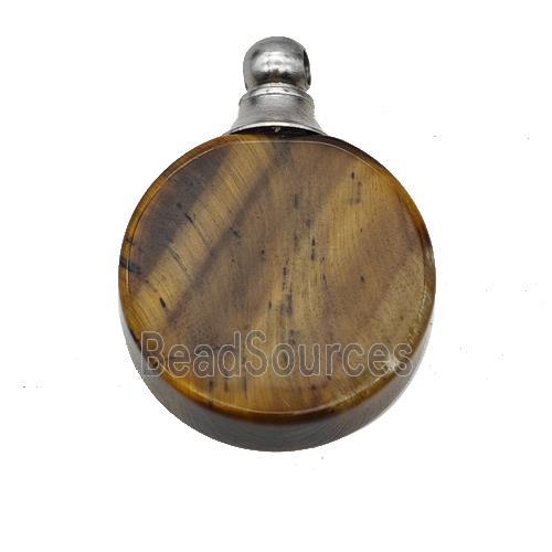 Natural Tiger Eye Stone Perfume Bottle Pendant