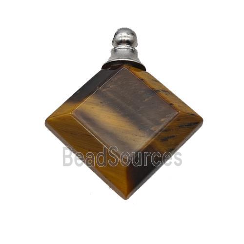 Natural Tiger Eye Stone Perfume Bottle Pendant Square