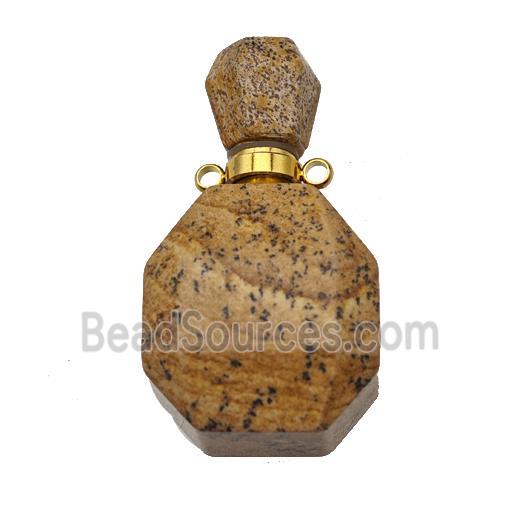 Natural Picture Jasper Perfume Bottle Pendant