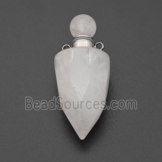 Natural Clear Quartz Perfume Bottle Pendant Bullet