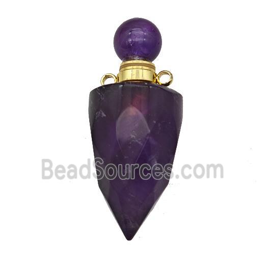 Natural Purple Amethyst Perfume Bottle Pendant Bullet