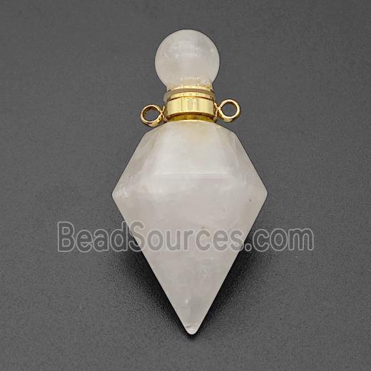 Natural Clear quartz Perfume Bottle Pendant