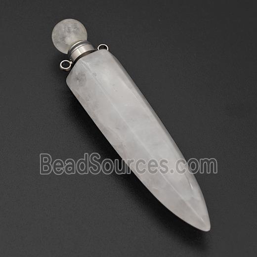 Natural Clear Quartz Perfume Bottle Pendant Bullet