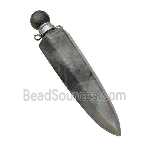 Natural Labradorite Perfume Bottle Pendant Bullet