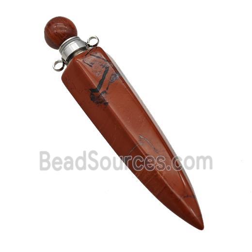 Natural Red Jasper Perfume Bottle Pendant Bullet