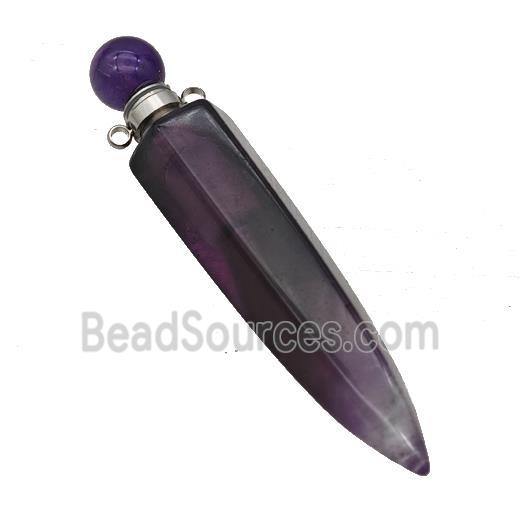 Natural Purple Amethyst Perfume Bottle Pendant Bullet