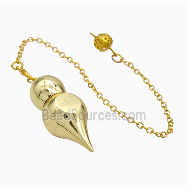 Alloy Pendulum Pendant With Chain Gold Plated