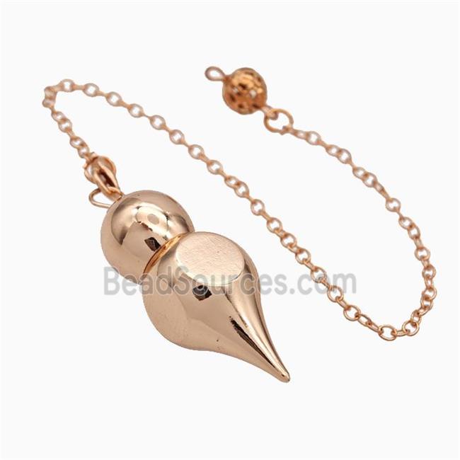 Alloy Pendulum Pendant With Chain Rose Gold