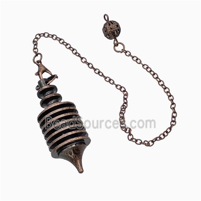 Alloy Pendulum Pendant With Chain Antique Red