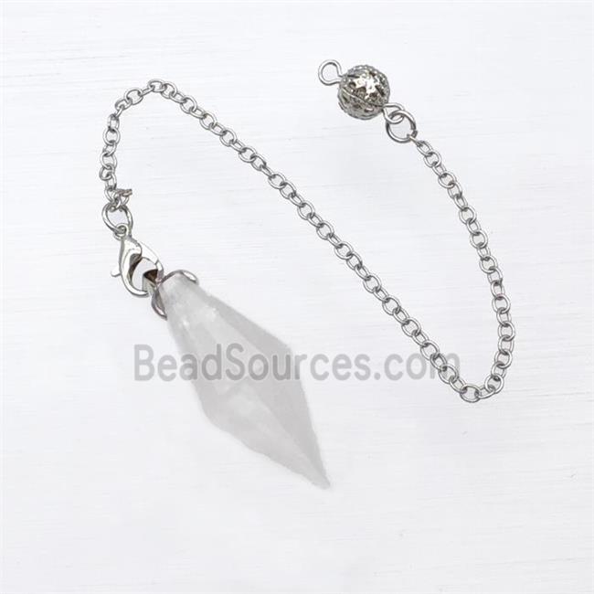 Clear Quartz Pendulum Pendant With Chain