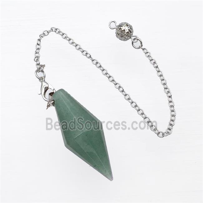 Green Aventurine Pendulum Pendant With Chain