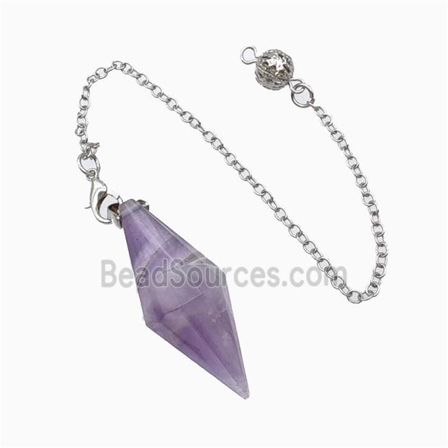 Purple Amethyst Pendulum Pendant With Chain