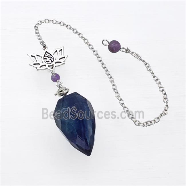 Fluorite Pendulum Pendant With Chain Lotus