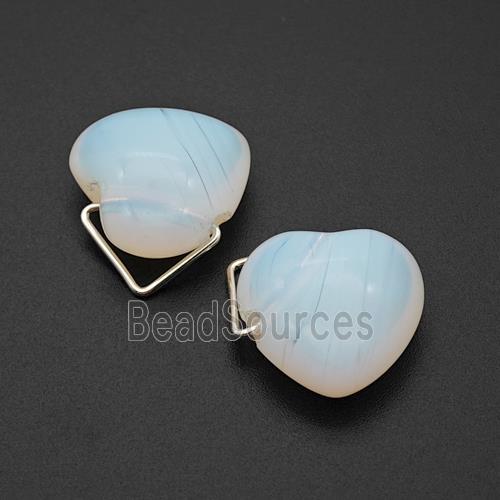 White Opalite Heart Pendant