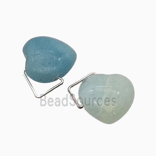 Natural Blue Amazonite Heart Pendant