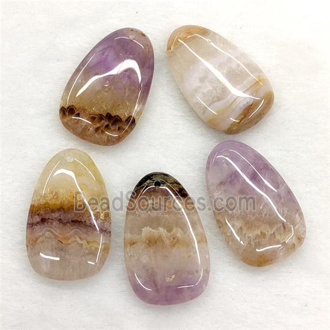 Natural Aurora Amethyst Agate Teardrop Pendant