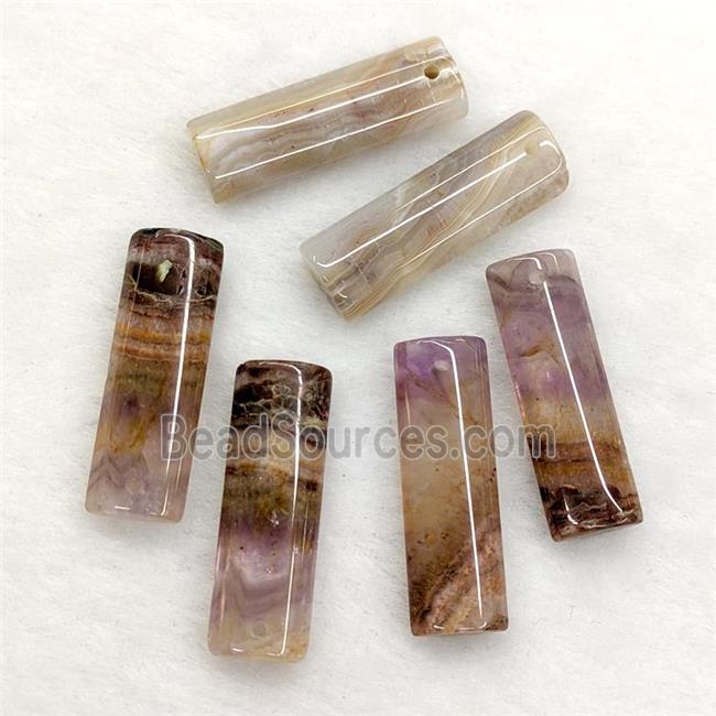 Natural Aurora Amethyst Agate Flat Column Pendant