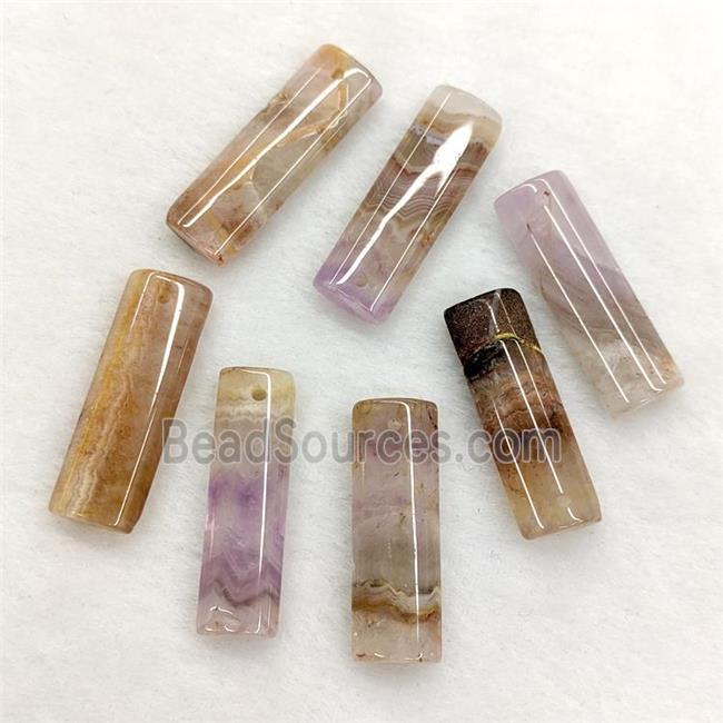 Natural Aurora Amethyst Agate Flat Column Pendant