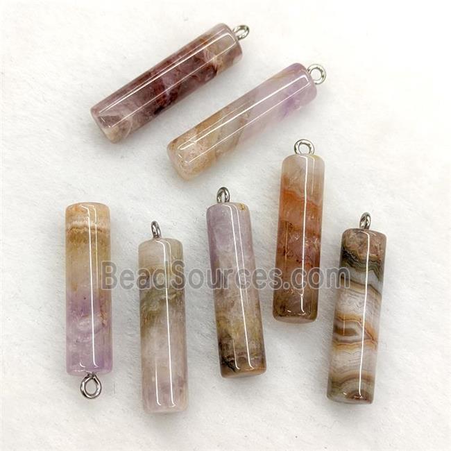 Natural Aurora Amethyst Agate Column Pendant