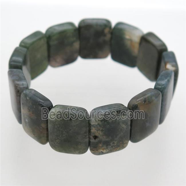 Moss Agate Bracelet, stretchy