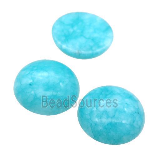 teal Synthetic Amazonite Cabochon, circle