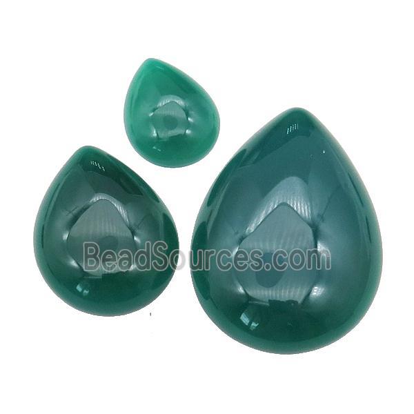 green Agate teardrop Cabochon