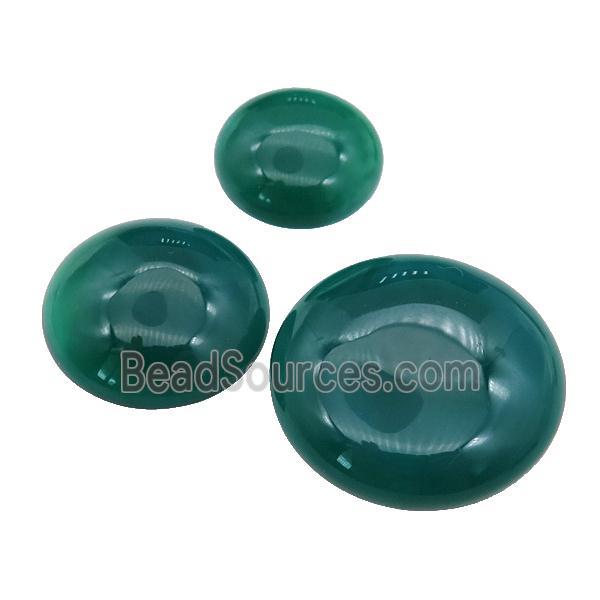 green Agate circle Cabochon