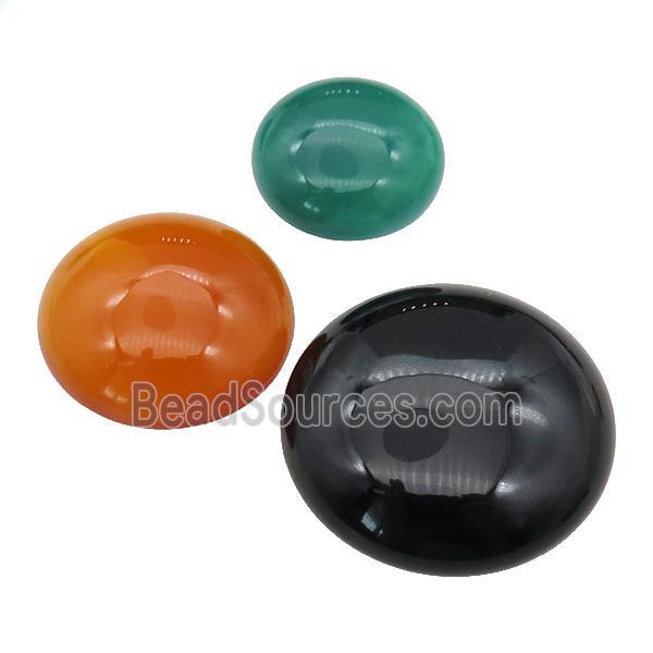 Agate circle Cabochon, mixed color