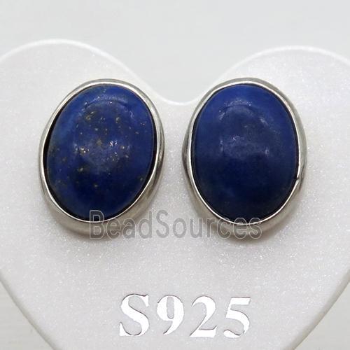 Sterling Silver Stud Earring with Lapis