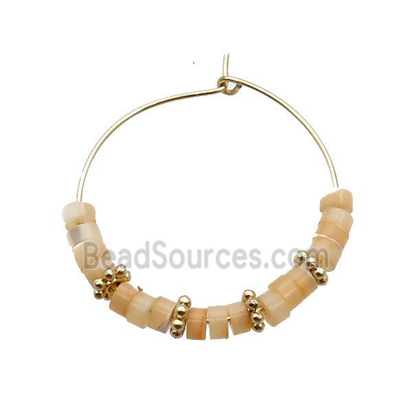 Yellow Aventurine Copper Hoop Earring Gold Plated