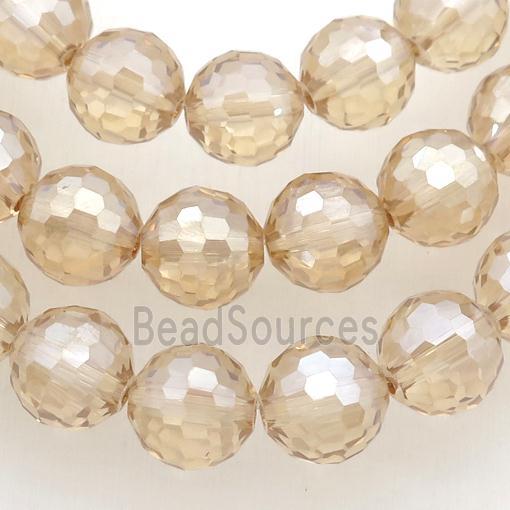 Chinese Crystal Glass Beads, champagne, faceted round