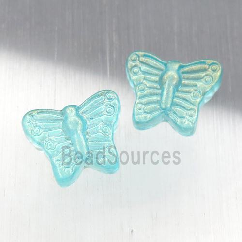 teal crystal glass butterfly beads