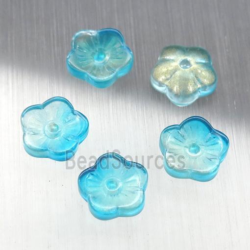 blue crystal glass capbeads