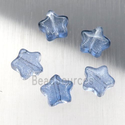 blue crystal glass star beads