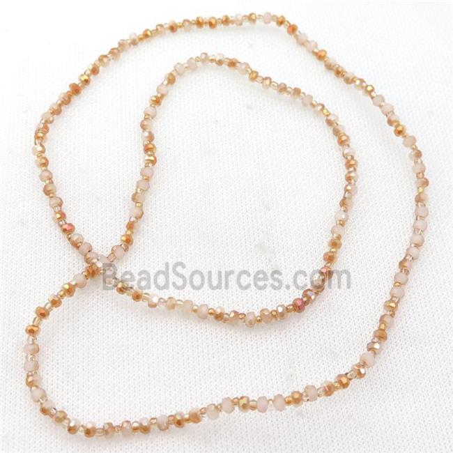 peach Jadeite Glass Beads, faceted rondelle