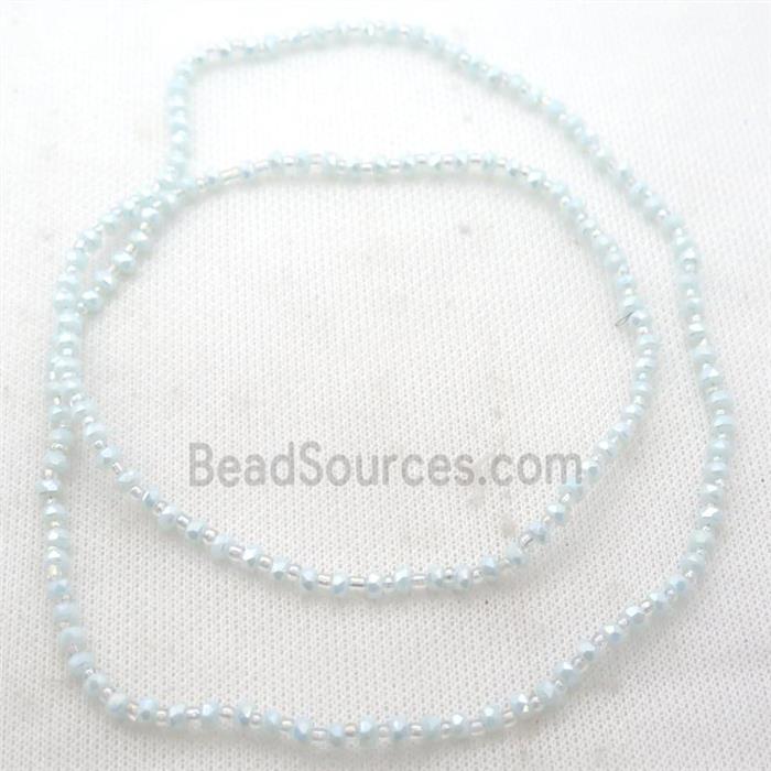 Jadeite Glass Beads, faceted rondelle