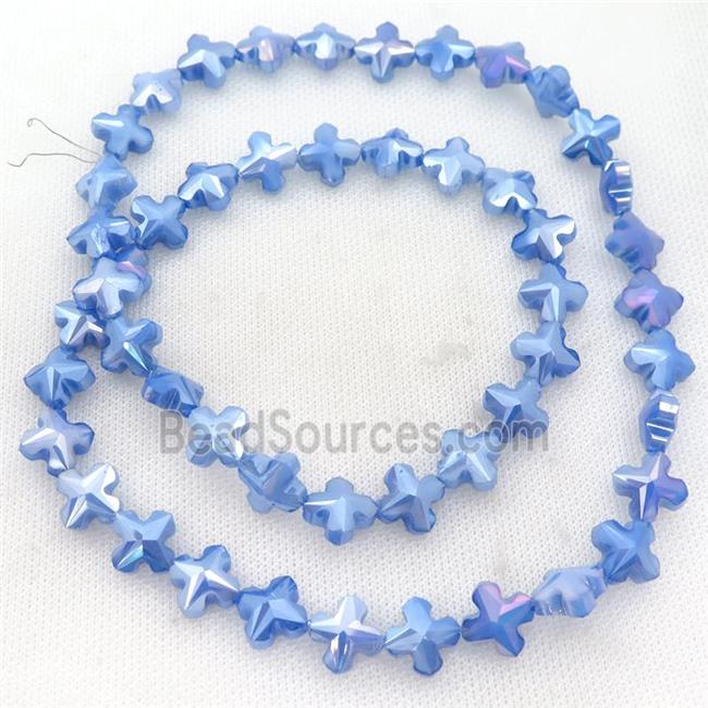 blue Crystal Glass cross Beads