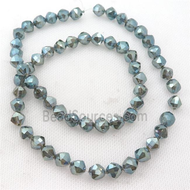 green Crystal Glass Beads, freeform