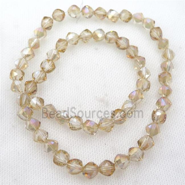 gold champagne Crystal Glass Beads, freeform