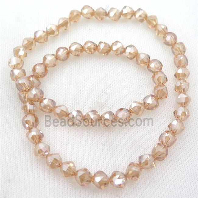 gold champagne Crystal Glass Beads, freeform