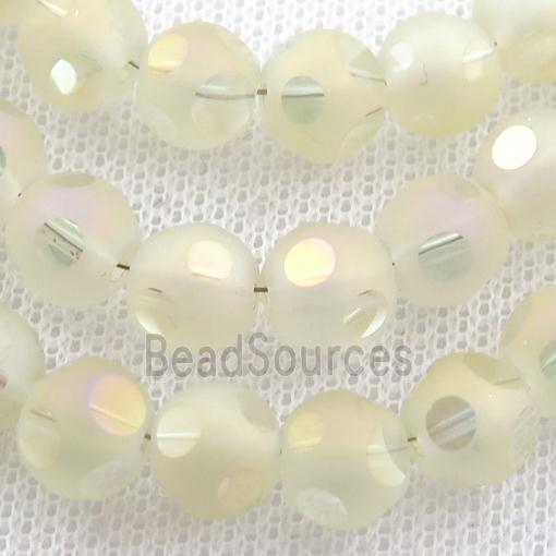 yellow round Crystal Glass Beads, matte